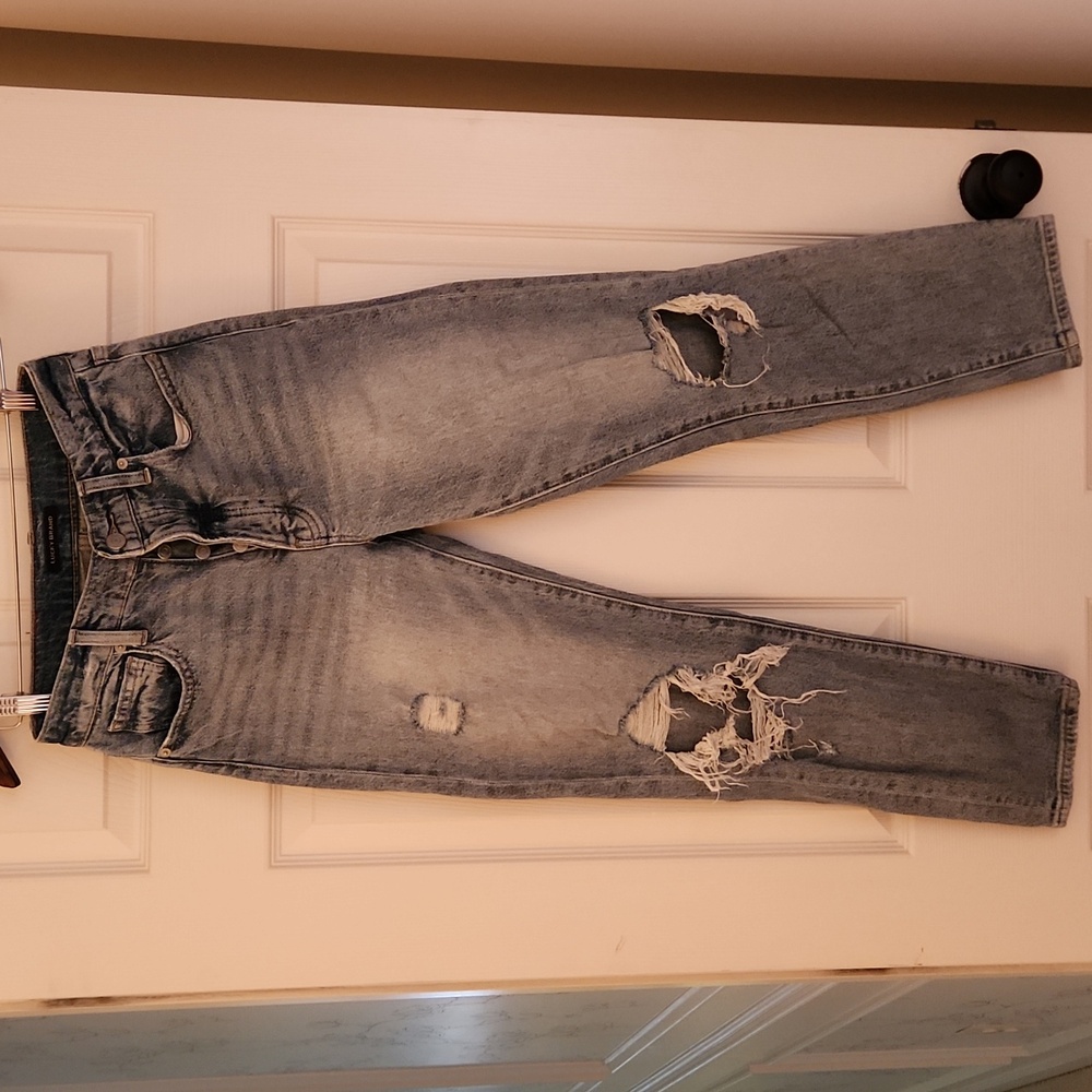 Lucky Brand Destructed High Rise Mom Jean Women's